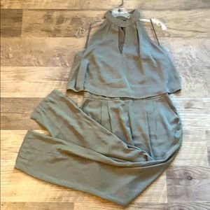 Greylin sage green jumpsuit (with tags)